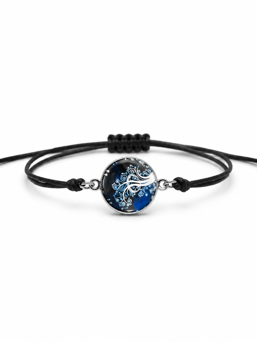 Handmade Adjustable Bracelet – Original Blue Art Under Glass